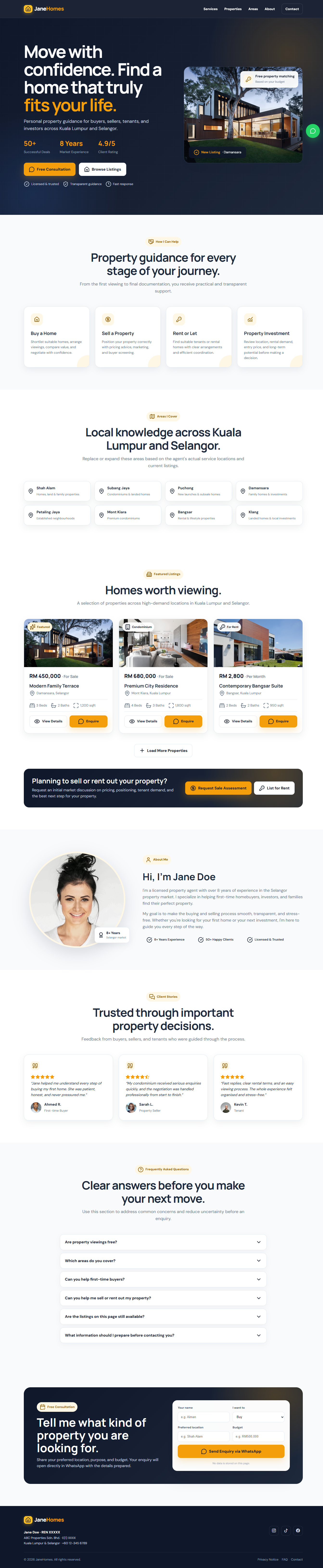 Property Agent landing page design preview